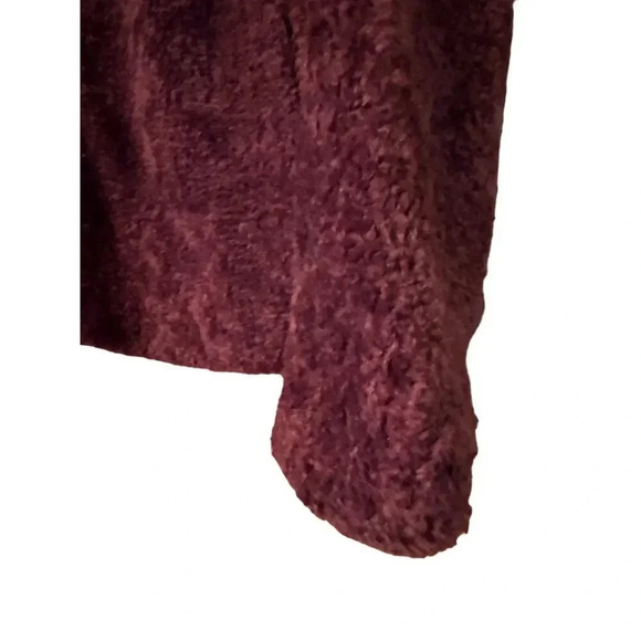 Pendleton Burgandy Sherpa pull over pleaid wool accents L - Picture 3 of 10